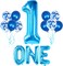 Blue 1 Balloon for First Birthday – Pack of 12 | Blue Number 1 Balloons for 1st Birthday Party Decorations (Blue)